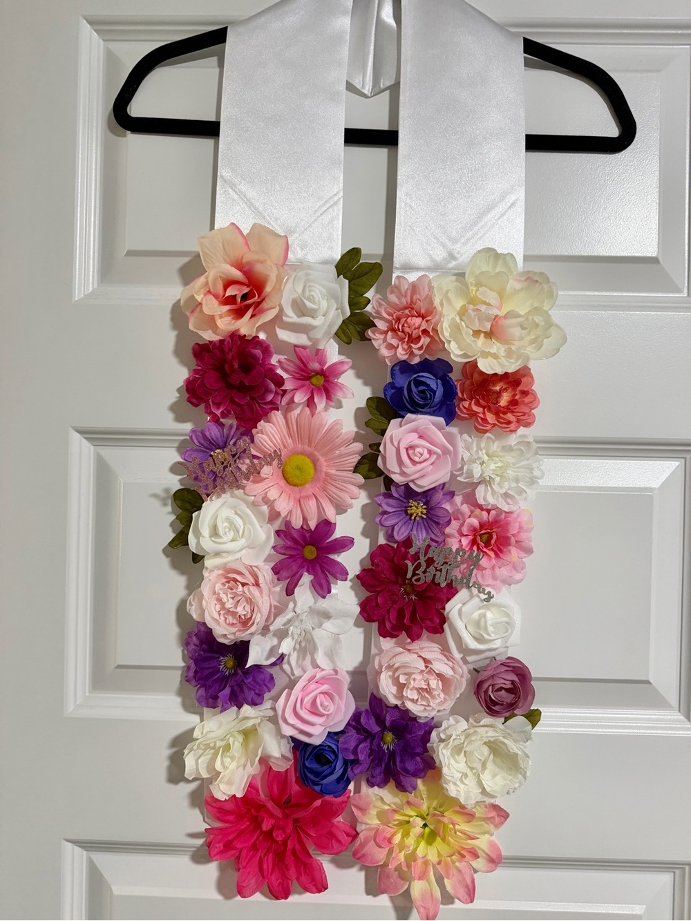 Happy Birthday Sunflowers floral sash/floral lei with sunflowers